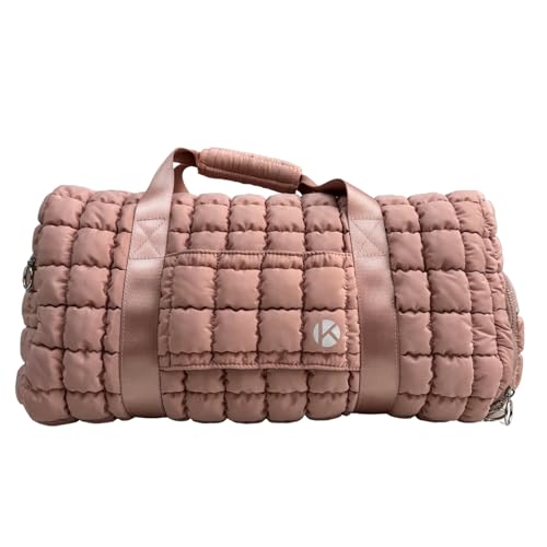 Gym Bag for Women, Travel Duffel Bags, Weekender Bag with Shoe Compartment, Pink