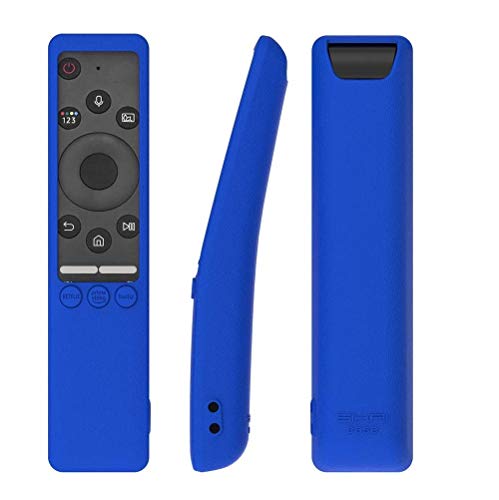 Image of Oboe Sikai Silicone Case Compatible with Samsung BN59-01312A QLED 8K 4K Smart TV Remote Shockproof Protective Remote Cover Skin-Friendly Anti-Slip Anti-Lost with Remote Loop (B-Blue)