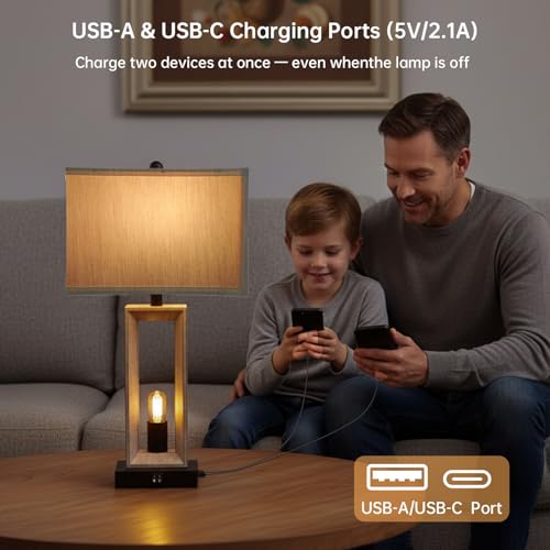 17% Off Modern Farmhouse Table Lamps Set of 2 with USB Charging - Image 4