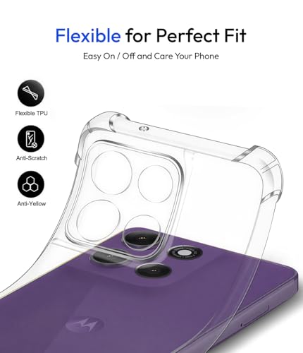 Image of KAPAVER Essential Back Cover Case Compatible with Moto G57 Power (PC+TPU) (Moto G57 Power - Clear)