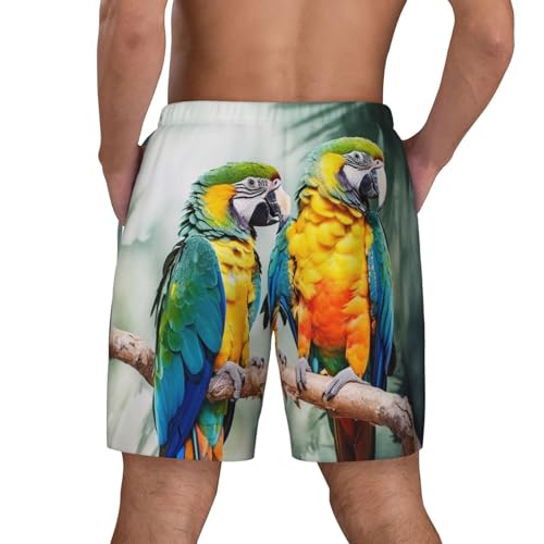 Men's Swim Trunks Quick Dry Board Shorts Drawstring Beach Short Parrots Bathing Suit for Men3