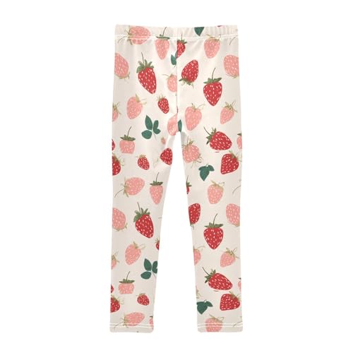 Boccsty Cute Strawberries Girls Leggings Kids Yoga Pants Dance Active Tights 4T2