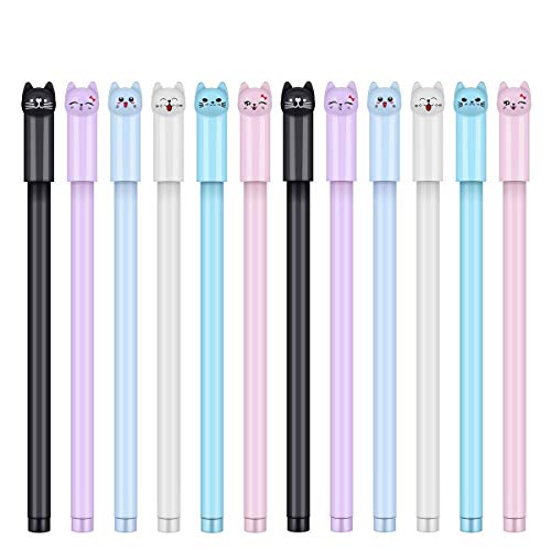 24 Pcs 0.38 mm Cute Cat Pen Gel Pen…