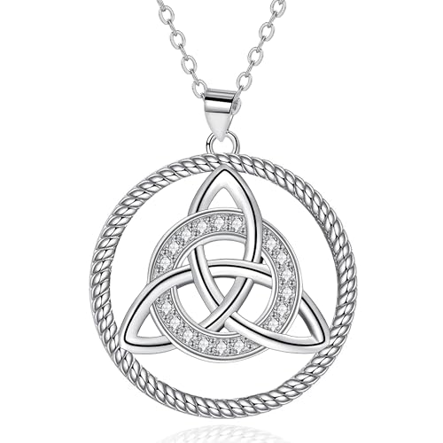 Micory Collar de Nudo Celta Plata de Ley 925 con Buena Suerte Colgante Cadena de Celta Irlandés Vintage Joyas Regalos para Mujeres Novia