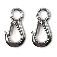 304 Edelstahl Hebehaken Schwerlast-Hebesicherheitshaken WLL 200 KG (2 Stück)