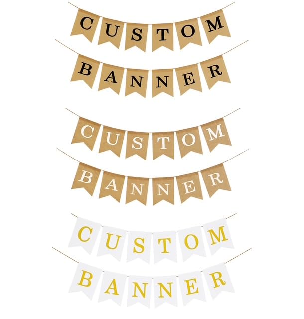 Custom Personalized Banner, Made to Order, Your Text Here, Unique Customizable Durable Faux Burlap or Canvas Banner, Decorations For Birthdays and Any