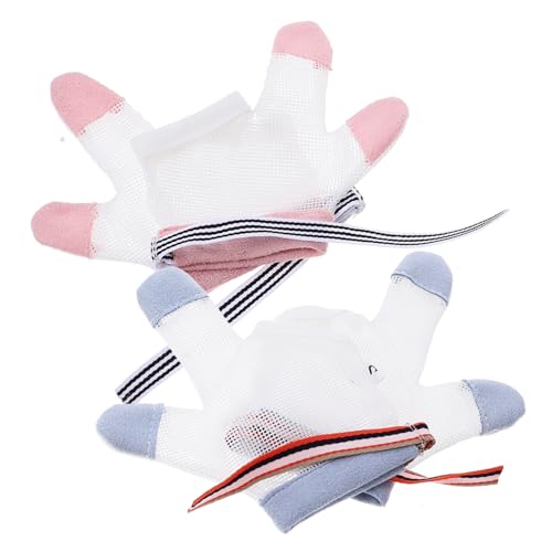 2pairs Nail Biting Gloves for Boys and Girls Boy Girl Finger Sucking Stop Mittens Breathable Mesh Comfortable