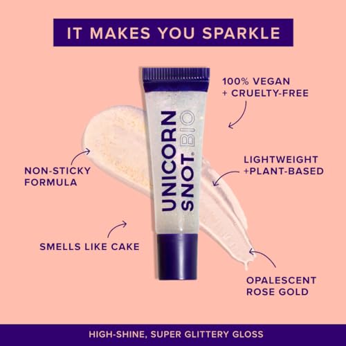 Image of UNICORN SNOT Plant-Based Glitter Lip Gloss | Sparkly & Shimmer Lips | Vegan & Cruelty Free 0.37 fl oz (BIO Nova)