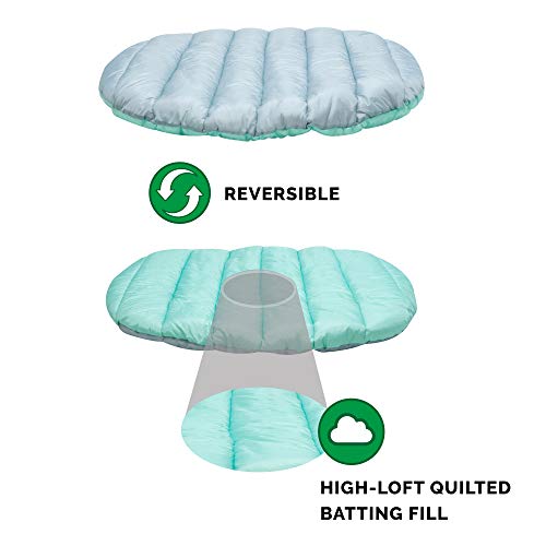 Furhaven Small Dog Bed Trail Pup Travel Pillow Mat W/ Stuff Sack, Washable - Aqua/Granite Gray, Small #TOP6