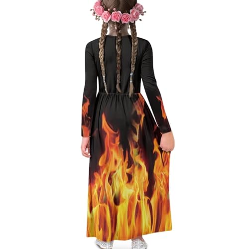 Long Sleeve Print Swing Dress Size 5-14 Girls' Dresses Fall Outfit Casual Loose Maxi Dress with Pocket for Holiday4