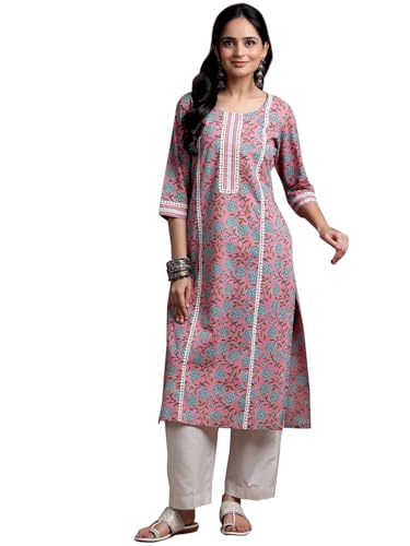Image of Libas Printed Cotton Straight Kurta for Women