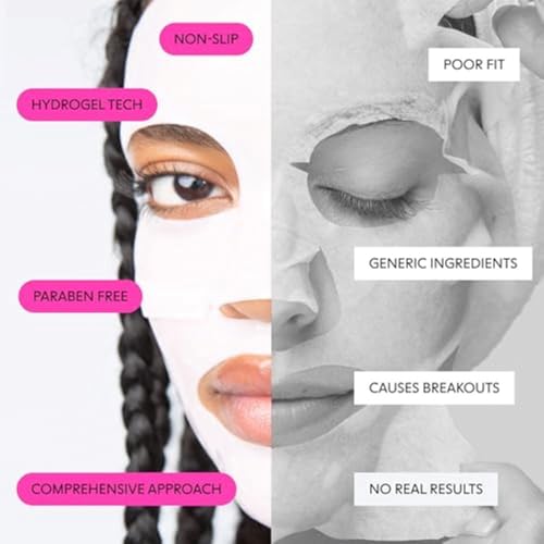 Image of LOOPS Double Take - Glow Korean Hydrogel Face Masks, 5pc | Calms and soothes skin, refine pores and smooth for a flawless face, hydrating mask leaves you refreshed and luminous