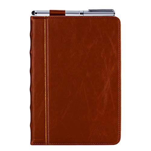 Mipcase 1PC Portable 6 Cards Position Magic Book Peripheral Pen Buckle Personality Tablet Shell Case Cover without Pen for iPadmini 4 Brown