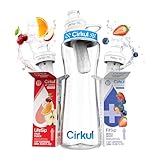 Cirkul 22oz. BPA-Free Plastic Water Bottle Starter Kit with Blue Lid, 2 Flavor Cartridges (1 LifeSip Fruit Punch, 1 FitSip Mixed Berry) No Sugar, Zero Calorie Drink Mix