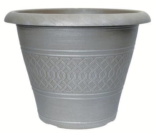 Muddy Hands 41 Litre Metallic Cappuccino Extra Large Plant Pot Outdoor Garden Tall Round Plastic Flower Tree Planter