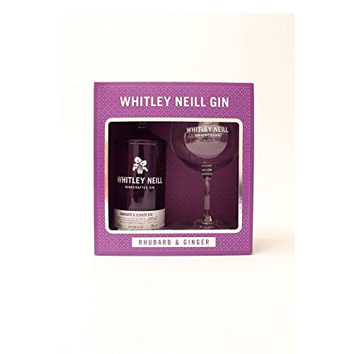Whitley Neill Rhubarb & Ginger Gin Geschenkbox mit Glas 0,7l - 43%