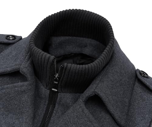 Image of APTRO Men's Pea Coat Wool Jacket Windbreaker Single Breasted Winter Coat