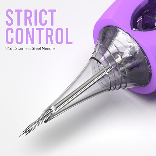 Image of Wormhole Tattoo Needles Rocket 20PCS Tattoo Cartridge Needles 7RL Needle Cartridge Round Liner Disposable Finger Ledge Cartridges Compatible with Tattoo Gun Tattoo Machine Tattoo Supplies 1007RL