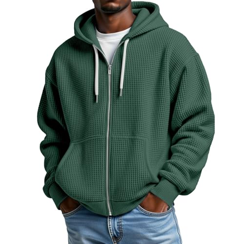 Sweat à capuche homme en coton souple et léger casual ample noir