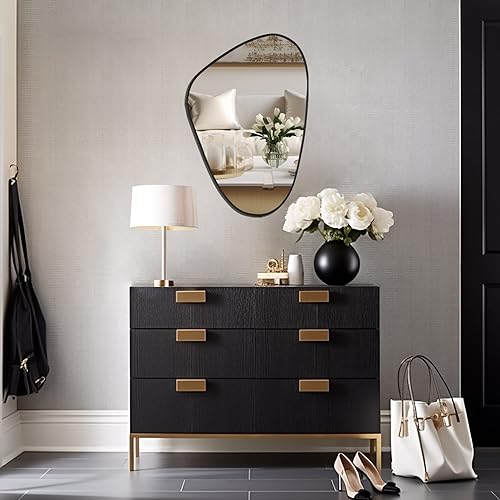 Mirrts 16x24 Inch Irregular Black Living Room Mirrorâ Modern Decorative Framed Wall Mirror for Bedroom, Bathroom Room, and Entryway Décor-Asymmetrical Wall Mirror - Image 5