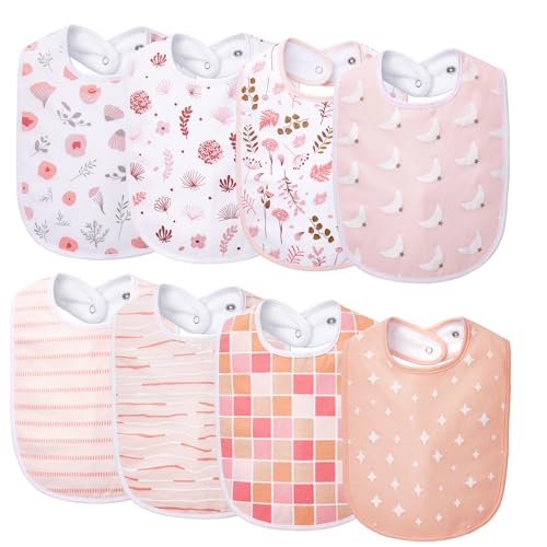 Image of Lilian&Gema Baby Bibs 8 Pack Baby Drool Bibs for Unisex Boys Girls,Soft Cotton Bibs for Teething and Drooling Newborn