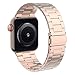 iiteeology Lightweight Stainless Steel Band Designed for Apple Watch Series 1-11, 42mm, 41mm, 40mm, 38mm, SE2&SE3, Replacement iWatch Bands for Women, Rose Gold
