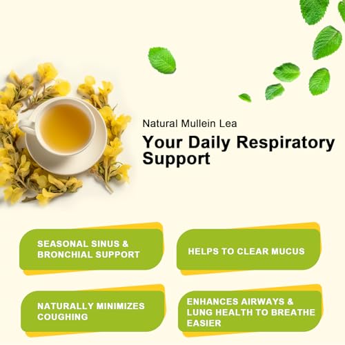 iMATCHME Mullein Leaf Tea - Respiratory & Lung Cleanse Herbal Tea, Caffeine Free, 30 Tea Bags