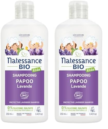Natessance - Shampooing Protecteur Papoo - Lavande - Certifié Bio Cosmos Organic - Flacon de 250 ml (Lot de 2)