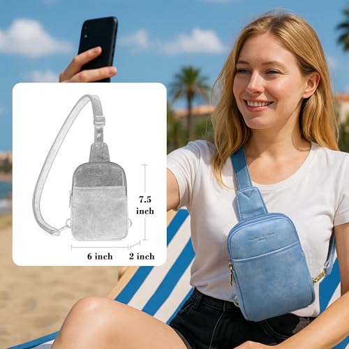 AOCINA INICAT Small Sling Bag Crossbody Vegan Leather Fanny Packs for Women Fashionable Chest Bag for Travel3