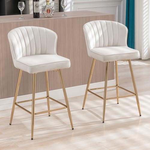 chairus Samt Barhocker für Küchen 2er Set Tresenhocker Barstuhl...