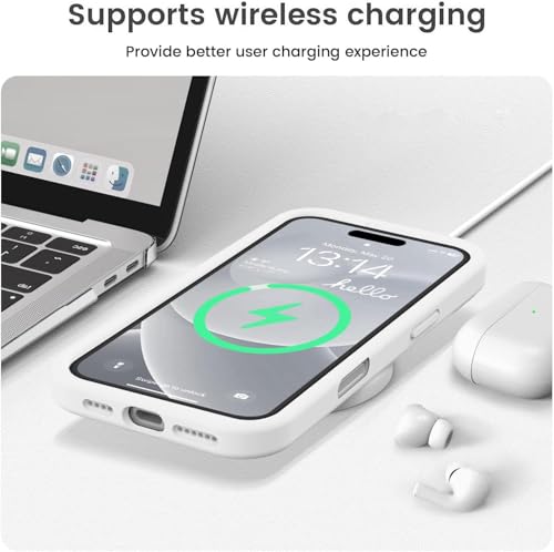 Image of DIZORO Compatible for iPhone 16 Pro Max Camera Protection Case 6.9, Slim Liquid Silicone 3 Layers Full Covered Soft Gel Rubber Phone Case Protective Cover 6.9 Inch - (White Titanium)