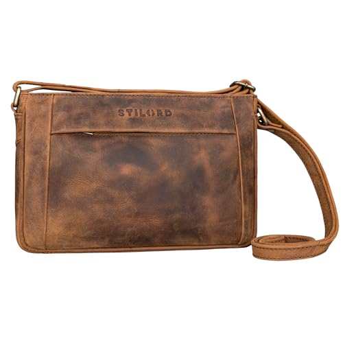 Petit sac à bandoulière cuir femme STILORD Honey sacoche épaule vintage seppia