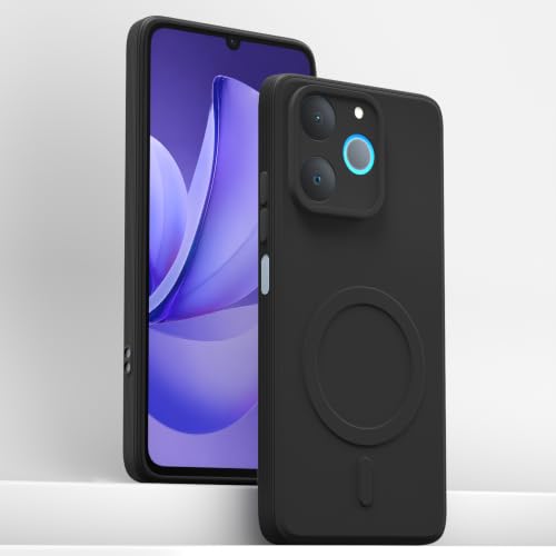 Image of Pikkme Back Cover for Realme P4 Lite 4G Soft Matte Silicone Mag-Safe Design (Mag-Safe Not Support) Camera Protection | Slim Fit Bumper Cover (Black)