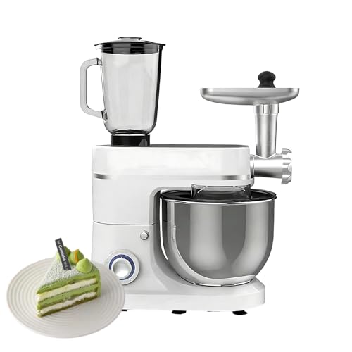 Amasadora Planetaria, Amasadora Planetaria Multifuncional 1500W 3-en-1 con Amasadora, Batidora, Picadora de Carne, Batidor y Bol 10L para Panadería y Cocina Casera, 6 Velocidades