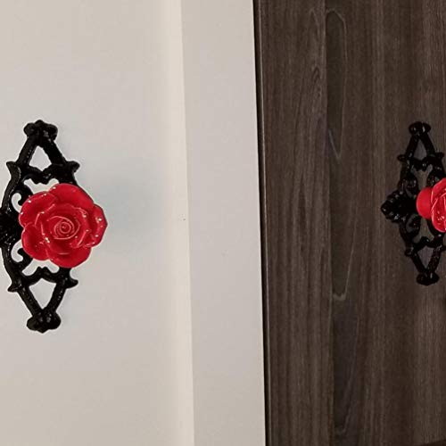 DOITOOL 6 Peças de Cerâmica Do Vintage Floral Rose Flor Porta Puxadores de Cerâmica Alças Armário de
