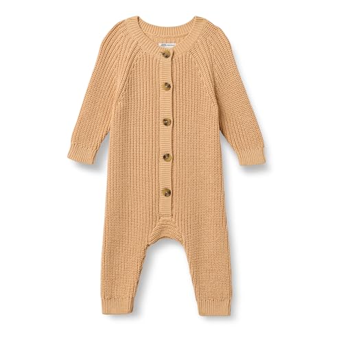 Amazon Essentials Unisex Babies Cotton Knit Playsuit Light Camel Newborn