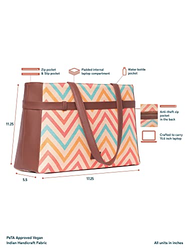 Image of ZOUK Urban Escape Bag | Stylish Vegan with Laptop Compartment, Trolley Sleeve & Anti-Theft Pocket |