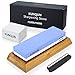 Produktbild KUNQUN Wetzstein 1000 6000 Set, Profi Schleifstein Messer 2-in-1 Messerschärfer, Wasser Abziehstein auf rutschfest Silikonhalter& Bambusblock, nass Schleifstein mit Gratis Schleifhilfe & Läppstein