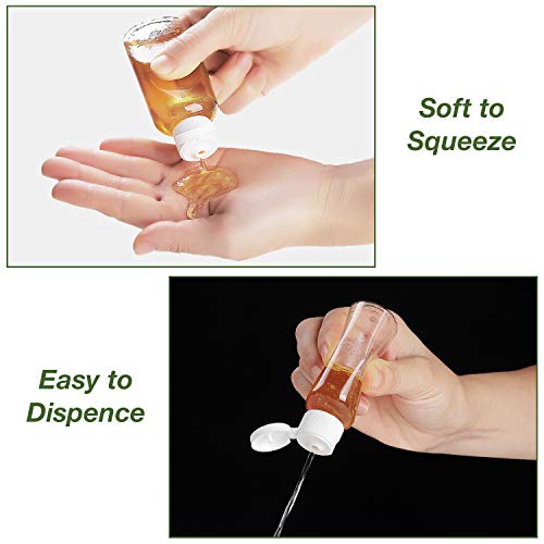 25 Pack 1.7oz/50ml Plastic Empty Bottles Clear Travel Containers Travel Size Bottles with Flip Cap Squeezable Refillable Toiletry (clear)4