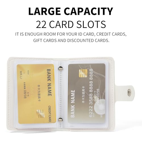 Image of RNIEGA Card Holder for Women Small Womens Wallet Vegan Leather RFID Blocking Transparent Card Case with 22 Slots