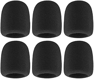 LiNKFOR 6 Pack Thick Foam Mic Cover Handheld Microphone Windscreen Perfect Pop Recording for Karaoke DJ Stage Black