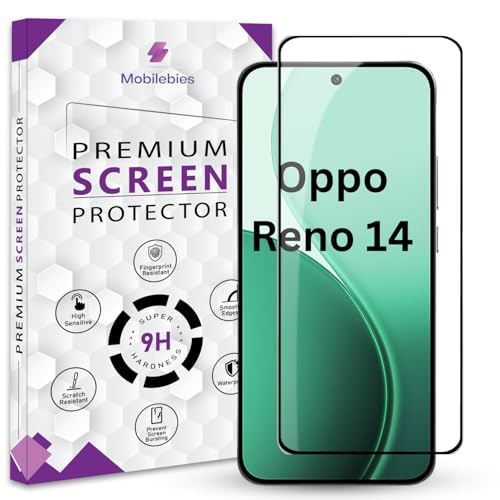 Image of Premium Tempered Glass Screen Protector Guard For Oppo Reno 14 5G (6.59 Inch, Pack of 1) | Edge to Edge Coverage With Easy to installation kit