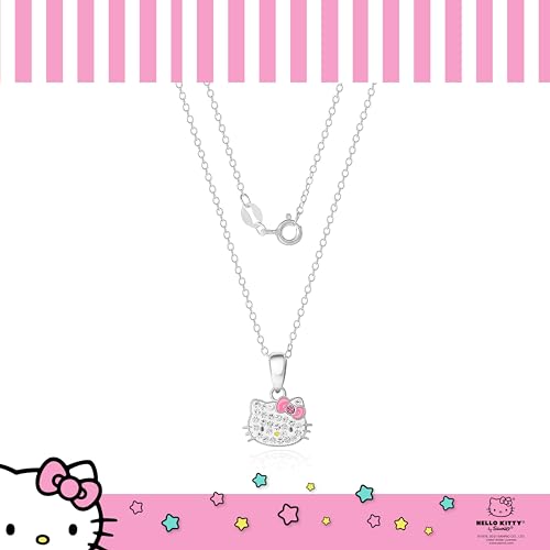 Hello Kitty Sanrio Womens Sterling Silver Necklace 18" - Sterling Silver Necklace Officially Licensed3