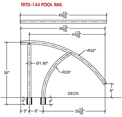 Barandal para piscina SAFTRON Triton Series TRTD-144 Beige miniatura 2