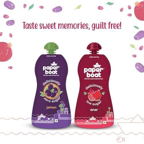 Image of Paper Boat Anar Fruit Juice, Deliciously Low Sugar Drink, No Added Preservatives and Colours 200ml (Pack of 12)