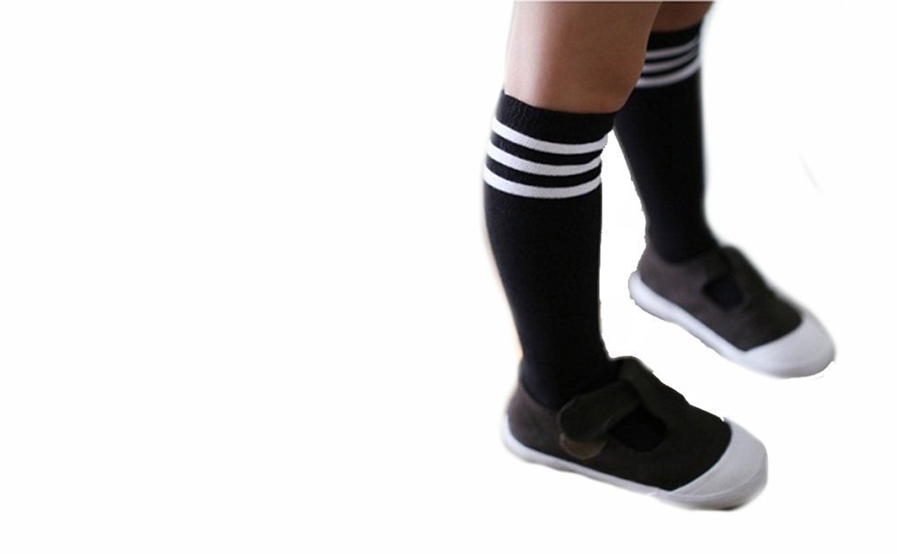 Calzini Sportivi Bambini 4 Paia - Cotone A Righe | Per Calcio E Sport | Taglia 4-5 Anni | Unisex - Foto 3