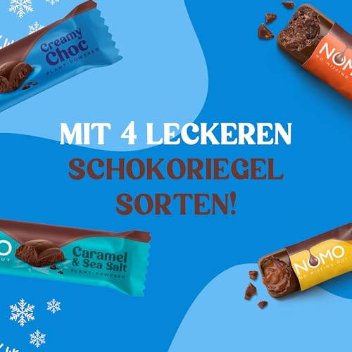 NOMO Mixed Mini Riegel Adventskalender - 320g - Allergenfreie Weihnachten - Laktosefrei, Glutenfrei, Nussfrei, Eifrei - Rainforest Alliance Zertifiziert - 100% Vegan