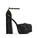 DREAM PAIRS Women’s High Chunky Platform Closed Toe Block Heels Square Toe Ankle Strap Dress Wedding Party Pumps Shoes Aurelia,Size 8,Black-Rhinestone,SDPU2319W-1
