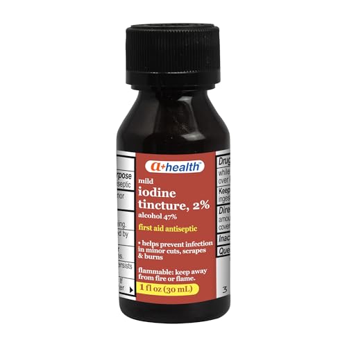 A+Health Iodine Tincture USP 2% First Aid Antiseptic Prevent Infection 1 oz