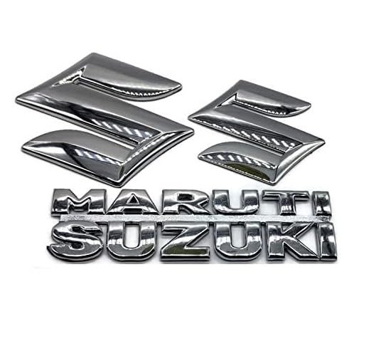 Image of Car Name Emblem Monogram Logo Sign Badge Decals Sticker Chrome Plastic for (Maruti Suzuki and Logo)